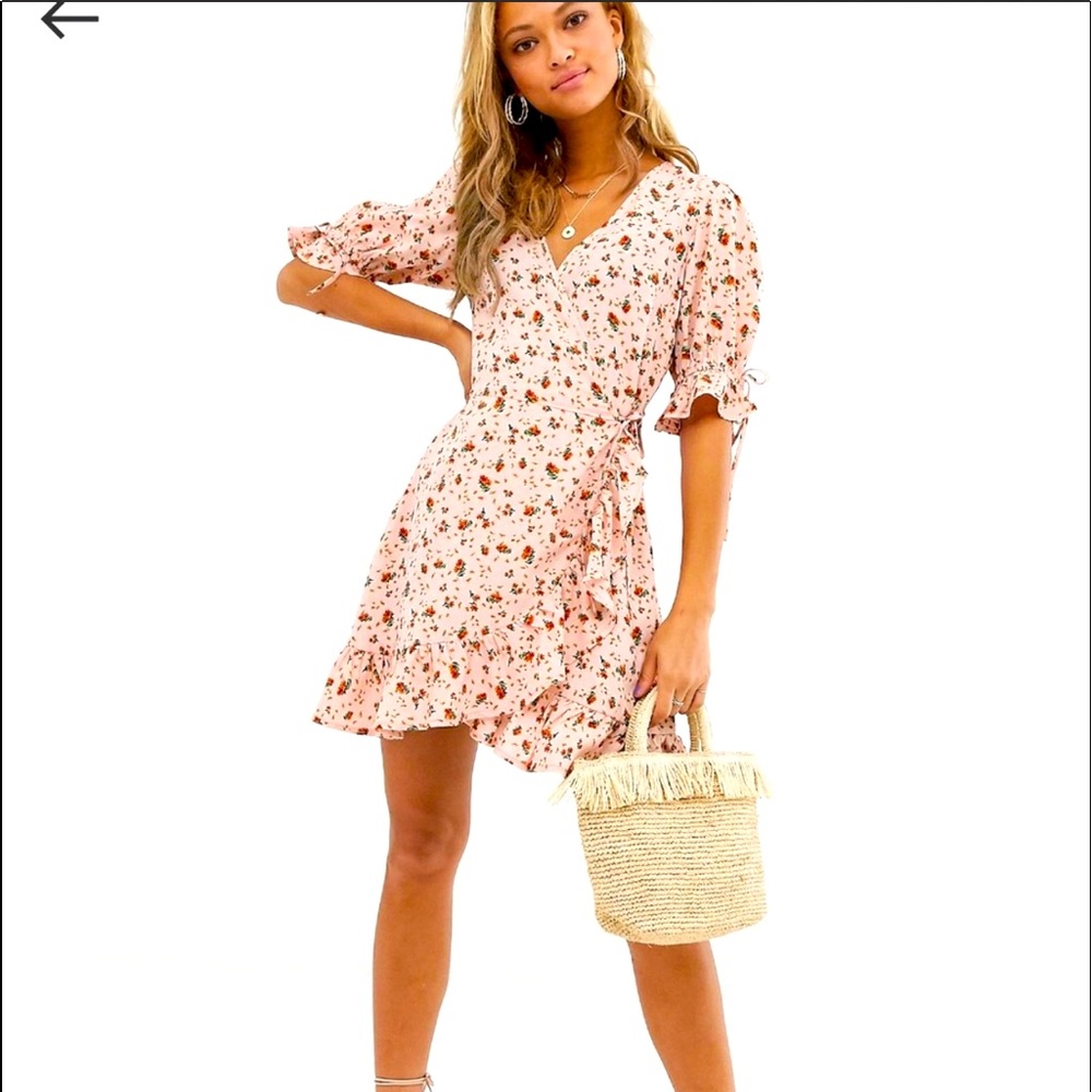 ASOS Wednesday’s Girl Mini Floral Wrap Dress size Medium